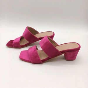 Magenta Velvet Block Heels 2 Inches.