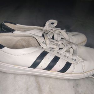 Black Stripes White Sneaker Shoes