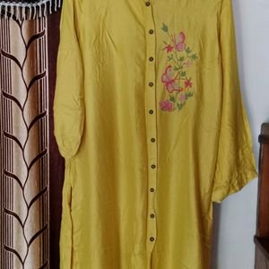 Mustard Colour Kurti For Women's