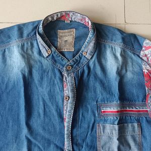 Unisex Jeans Printed Shirt