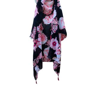 New Boho Beachy Shrug Cherry Blossoms