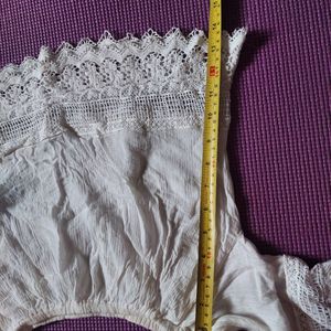 White Crop-top With Lace