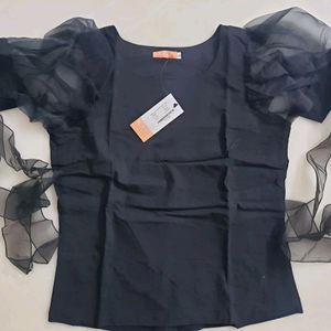 Organza Top Black Size Large(bust 36")