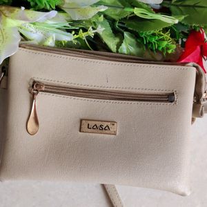 Women Beige Slingbag With Hidden Pocket