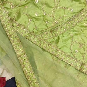 Art Silk Pista Color Lehanga Choli