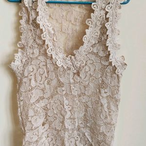 Nude Lace Top