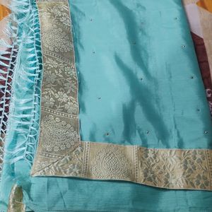 Lace Border Saree With Blouse Piece