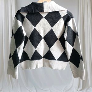 B&W Checked Sweater