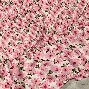 Urbanic Pink Floral Tie Detail Top