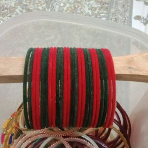 Red And Green Velvet Bangle