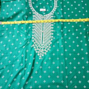 Cotton Blend Unstitched Neck Embroidered Material