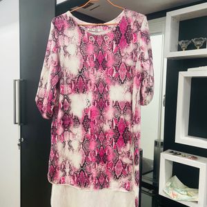 Pink Snake Print Top