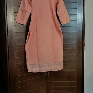 Women Net Thread Embroidered Pink Suit Set
