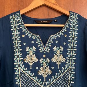 Stylish Aqua Blue Kurta For Women