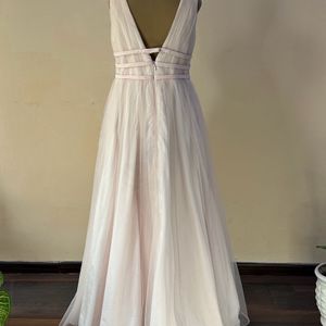 Light Pink V Neck Stylish Gown (Bust: 36-38)