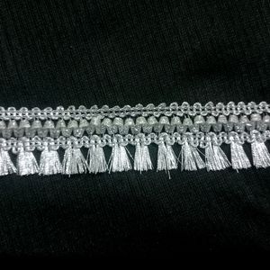 9 Meter Silver Border Lace