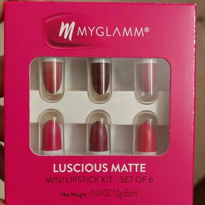 My Glamm Mini Lipstick Kiy Of 6 ( new)