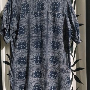 Men Printed Casual Blue Shirt