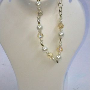 Korean Braslate Trend gold cream pearls natural