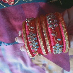 4 Set New Silk Thread Bangles Hand Made