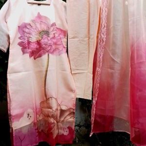 Beautiful Rose Pink Colour Kurta Set