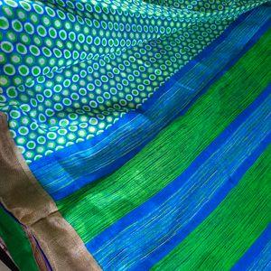 🟢🌀 Vibrant Seagreen Saree 🌀🟢