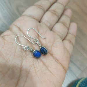 Pure Silver Lapis Lazuli Drops For Daily Wear