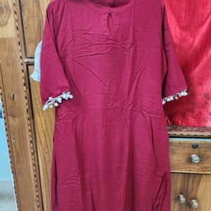 Red And White Libas Kurta Sharara Set