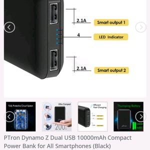 PTron Dynamo Z 10000mAh Li-Polymer Power Bank