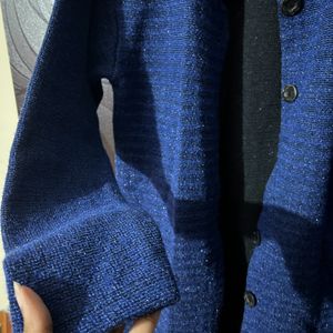 Weave Pattern Button-Down Cardigan