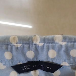 Marks & Spencer Light Blue Sleeveless Formal Shirt