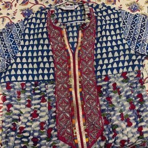 Beautiful Ajrakh Designer biba Kurta Is For Sale