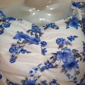 Very Beautiful Blue Flowers Floral Dress🤌