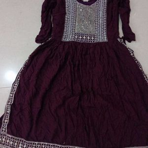 Maroon Anarkali Kurta