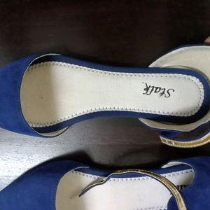 Blue Velvet Flats