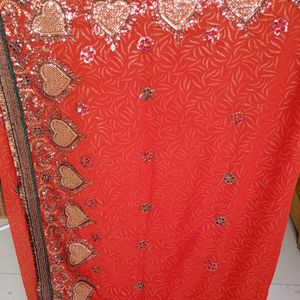 ⛔4🎁 GIFTS WITH HEAVY EMBROIDERY SAREE⛔