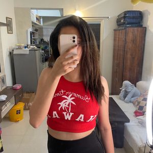 Red Crop Top