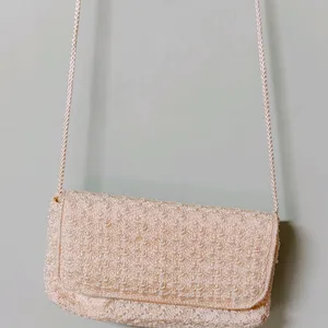 Hand Knitted Pearl Work Imported Clutch ✨