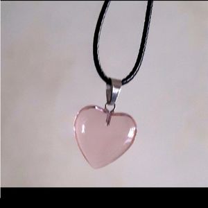 Y2k Glass Heart Pendant With Cord