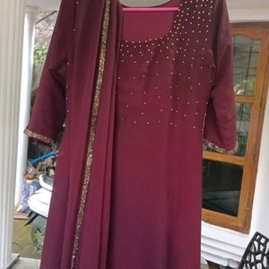 Pure Georgette Kurtha With Dupatta