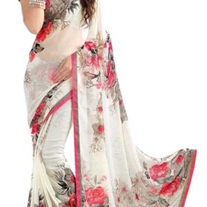 FLORAL Unstitched Georgette Saree