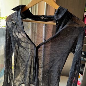 Black Mesh Shirt Or Top