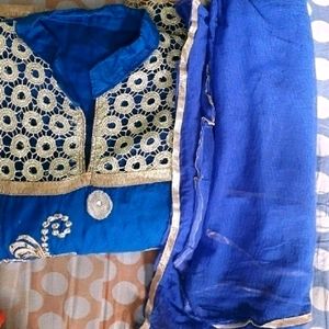 Blue kurti With Dupatta