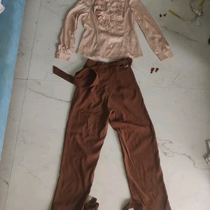 Cotton Pants With Silk Shirt
