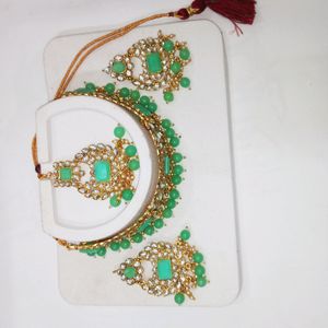 Light Green Colour Jeweller Set