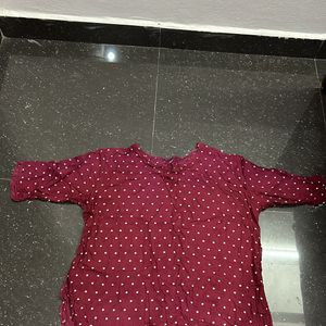 MAROON COLOUR NIGHT SUIT