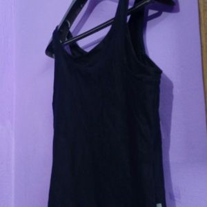 Black Casual Sports Speghetti Or Sando For Girls