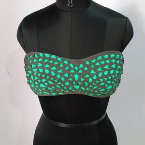 Branded Tube Padded Laser Cutted Bikini Top 👙