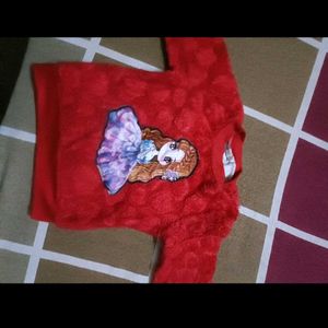 Red Barbie Print Sweatshirt For 3-4 Years Old Girl