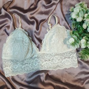 white net padded bra